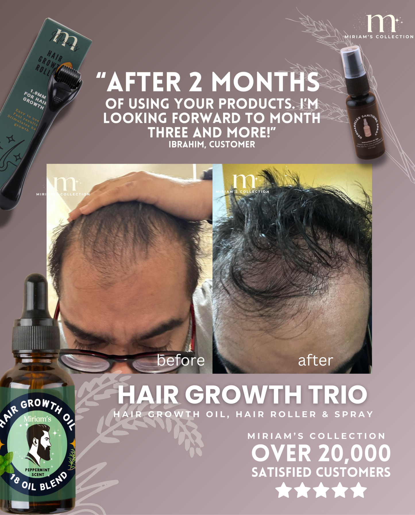 Black Hair Growth Roller (Dermaroller 1.0mm)