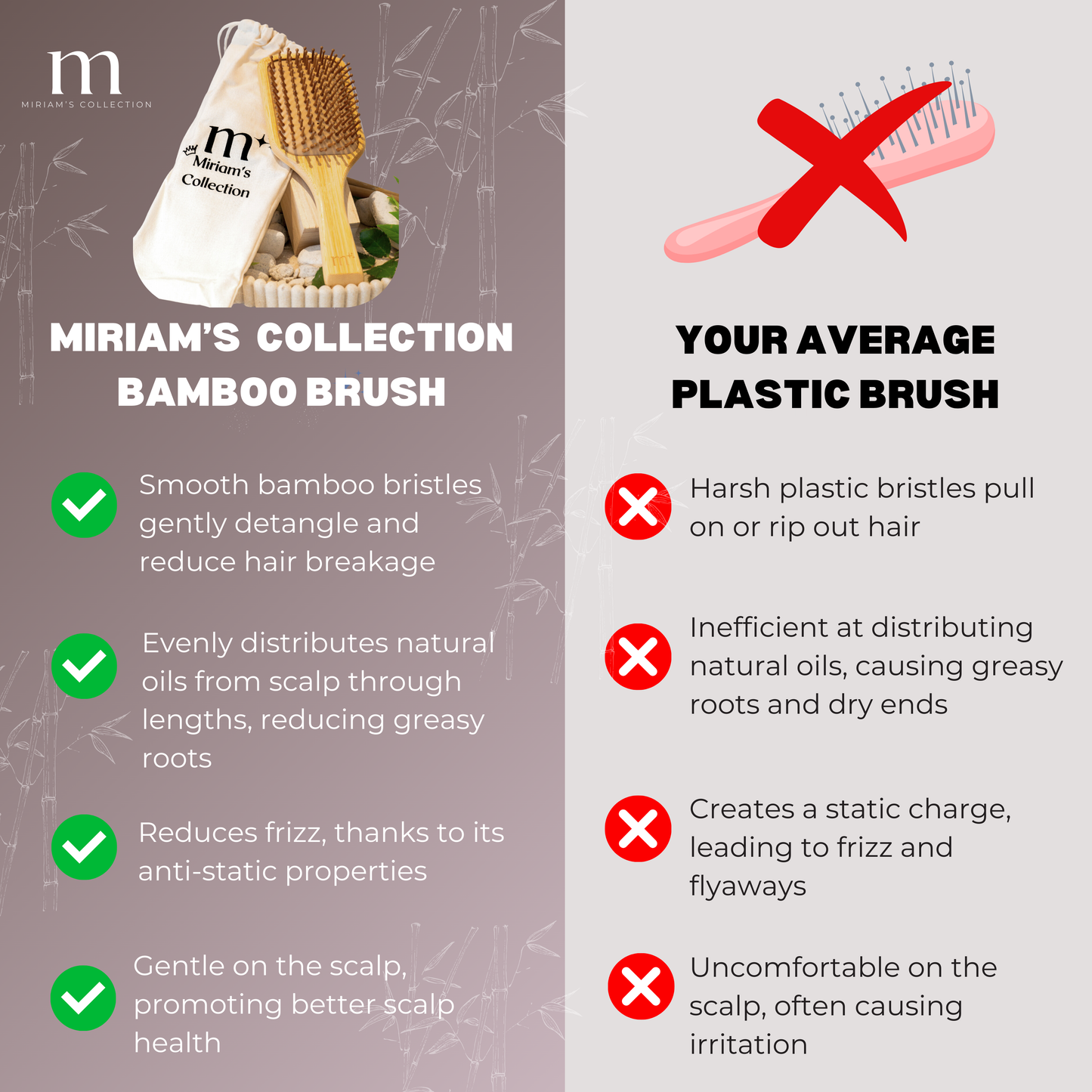 Natural Bamboo Hair Brush